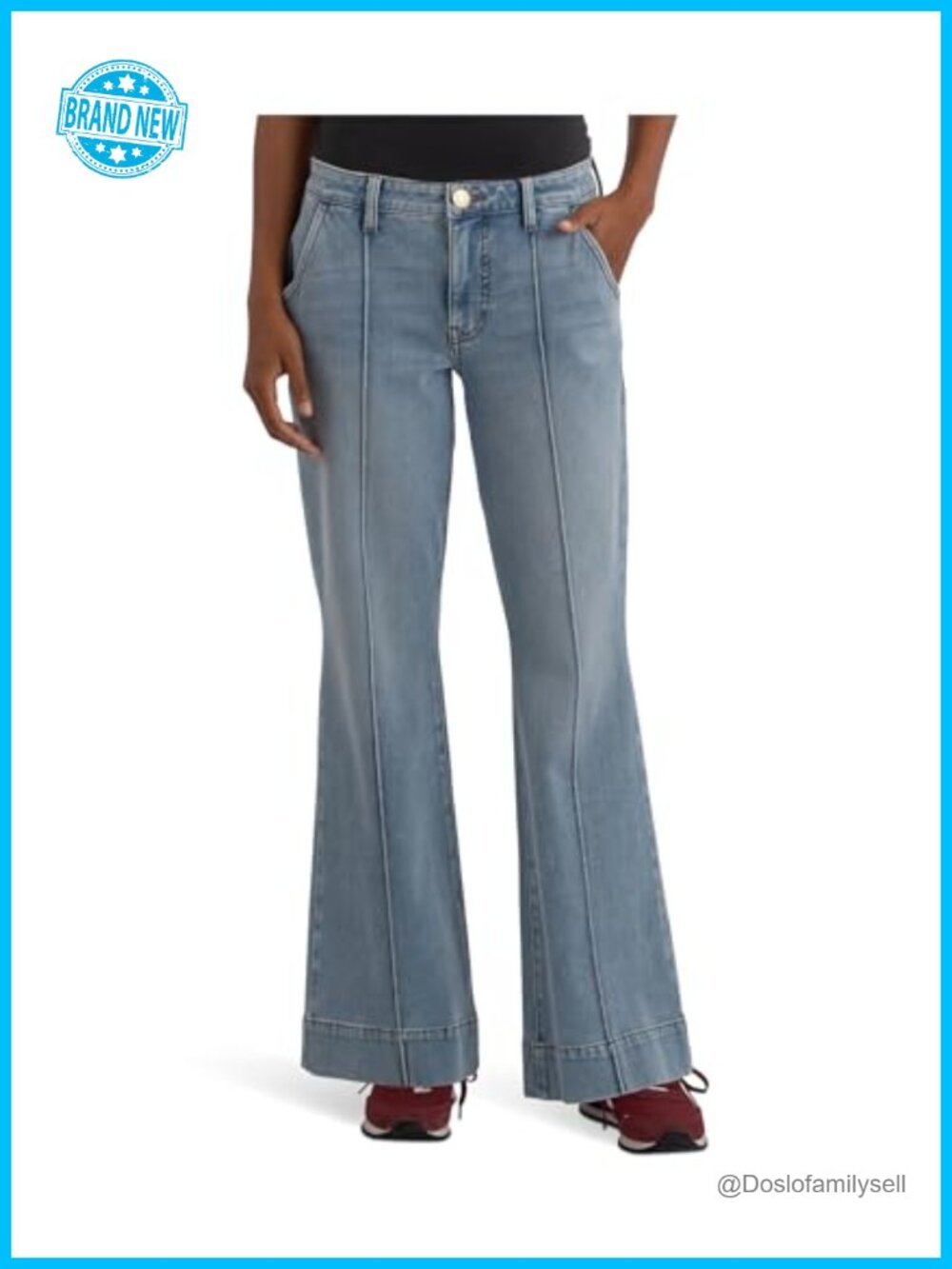 KUT from the Kloth Ana High-Rise Flare Jeans Front Pin Tuck Regular Fit